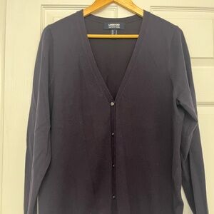 Lands' End Women's Dark Navy Cardigan Sweater